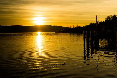 Royalty Free Photo Body Of Water Across Silhouette Of Mountain Pickpik