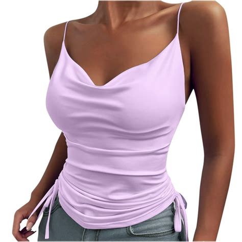 Sexy Tank Tops For Women Womens Sexy Cleavage Tops Solid Summer Camisole Fashion Sleeveless