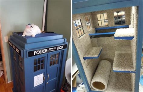 Her full size tardis dominates the main room in her flat and doubles as a climbing frame and hang out spot for her cat. The Operacats: A Doctor Who fan you say? Here's something ...