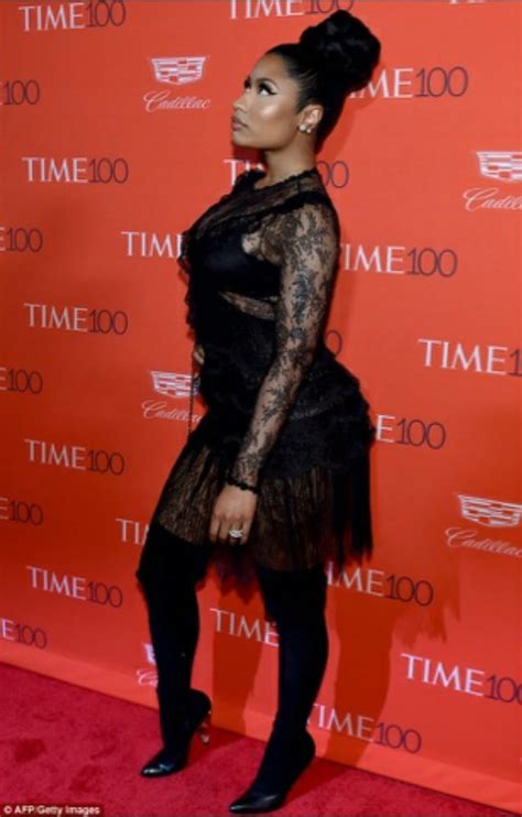 Nicki Minaj Stuns At The Time Magazine Gala In Black Lace And Thigh