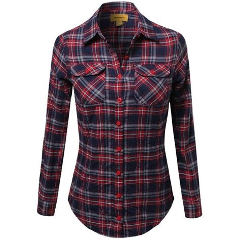 awesome21 women s flannel plaid checker rolled up shirts blouse top flannel women plaid