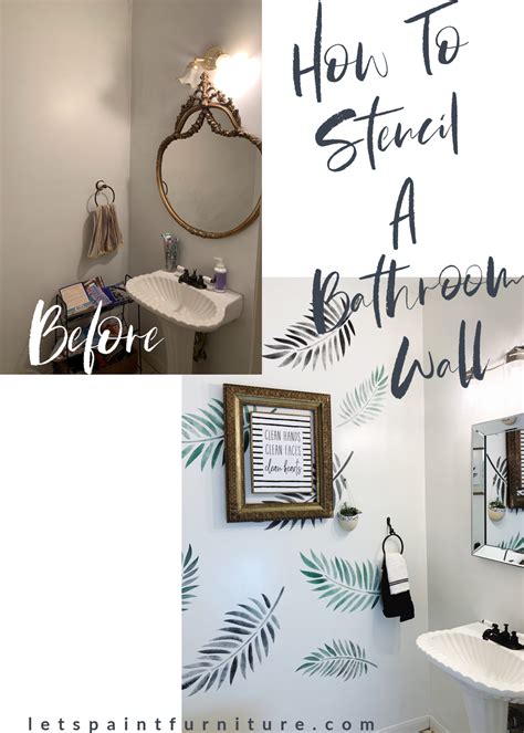 How to Stencil a Bathroom Accent Wall - Let's Paint Furniture! | Accent wall, Bathroom accent ...