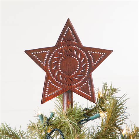 Star Tree Topper In Rustic Tin Irvins Tinware