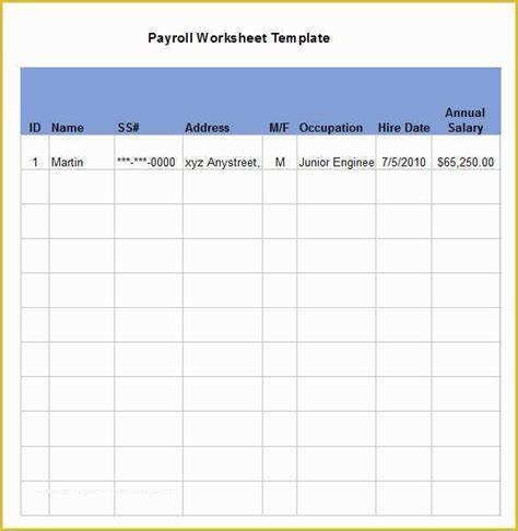 Date Payroll Template Human Resources Excel Printables Templates Hot