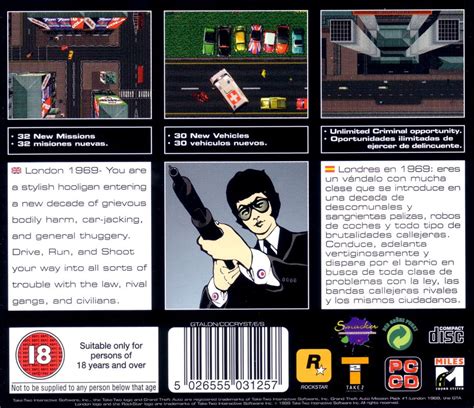 Grand Theft Auto Mission Pack 1 London 1969 Cover Or Packaging