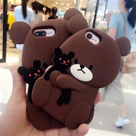 2017 Newest Cute Brown Bear Coque Case For Iphone X 7 7plussoft