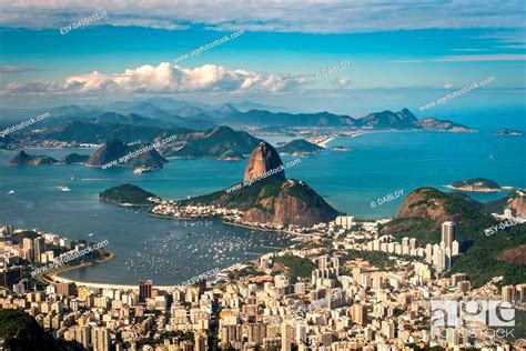 Famous View Of The Sugarloaf Mountain In Rio De Janeiro Brazil Stock