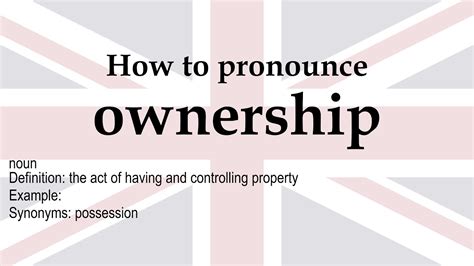 How to pronounce 'ownership' + meaning - YouTube