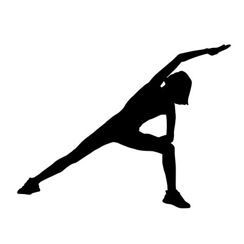 Silhouette Of A Woman Doing Exercise Stretching Or Aerobic Move