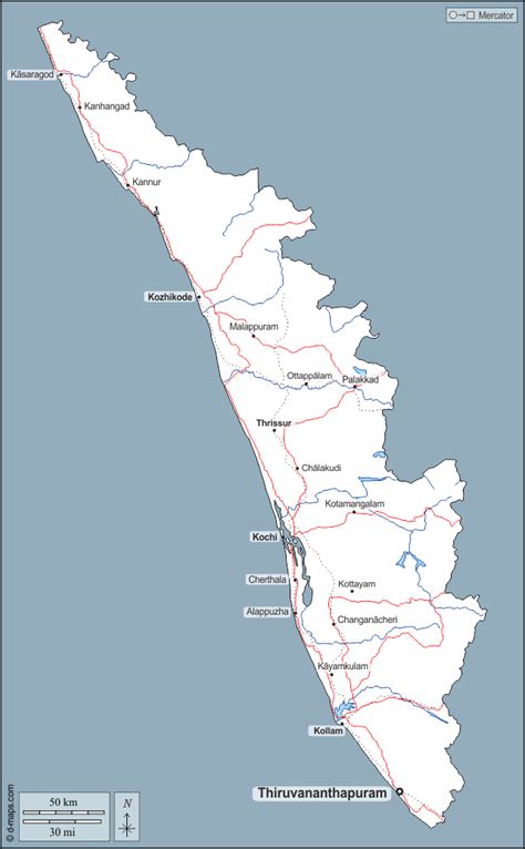 Outline Map Of Kerala
