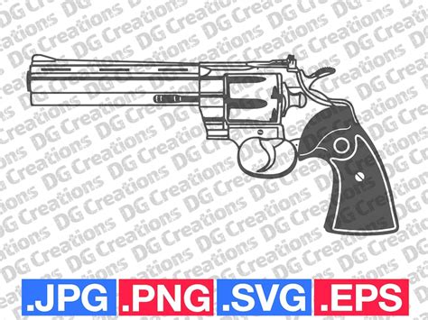 357 Magnum Python Revolver Pistol Svg Clip Art Graphic Art Etsy