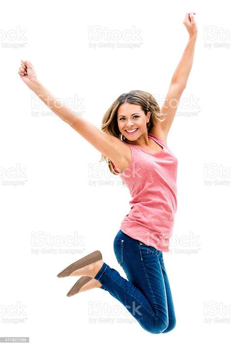 Happy Woman Jumping Stock Photo Download Image Now Istock