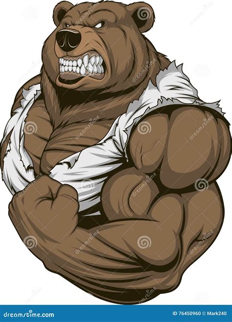 Ferocious Bear Athlete Vector Illustration 76450960