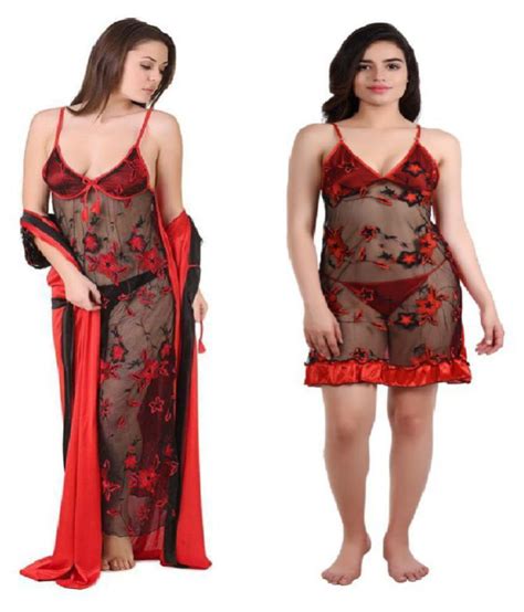 Buy Diljeet Satin Nighty And Night Gowns Red Online At Best Prices In India Snapdeal