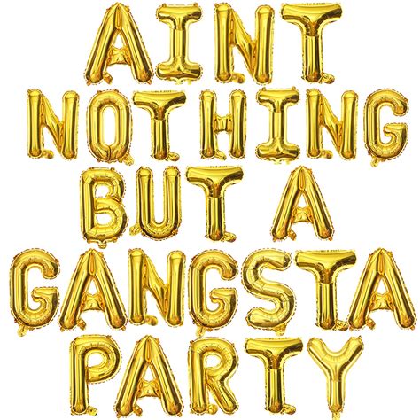 Buy Gold Aint Nothing But A Gangsta Party Foil Balloon70s 80s 90s Disco Gangster Hip Hop Themed