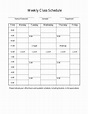 Printable Weekly Class Schedule Template - Printable Templates Free