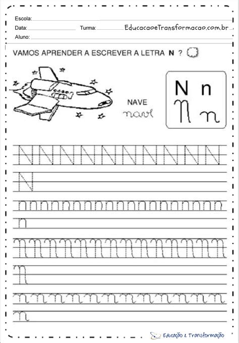 Atividades Com A Letra N Para Imprimir Educação E Transformação