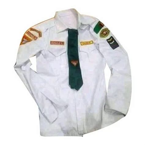 Uniform Shirts Cotton Regular Fit White Security Guard Shirt Size