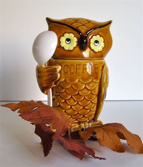 Vintage Ceramic Owl Coffee Container Collectible Owls Etsy Owl