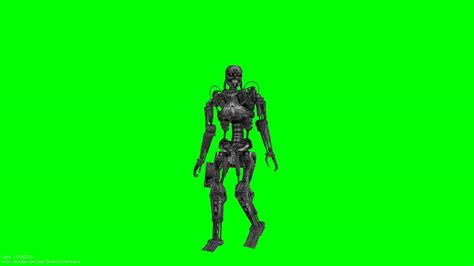 T800 Style 3d Model Animation S01r03 Green Screen Walk Youtube