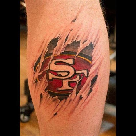 San Francisco 49ers Tearing Through Skin Tattoo By Megan Reinhart To