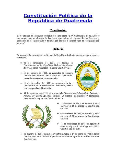 Constitución Política De La República De Guatemala Guatemala
