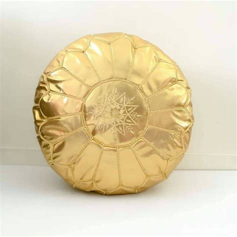 The pouf manufactured and tanned by hand, will help you create a living room design in oriental style. Gold Faux leather Pouf, Berber pouf, Ottoman Footstool , Moroccan Ottoman Pouf, Artificial ...