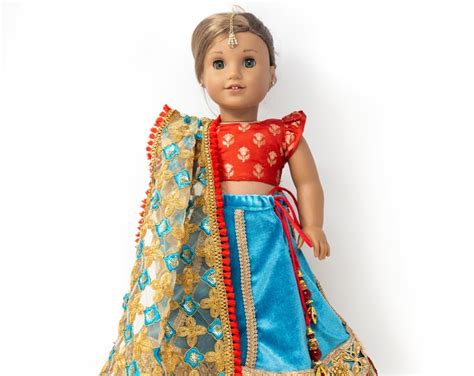 American Girl18 Inch Indian Doll Dress Sarilehenga Etsy