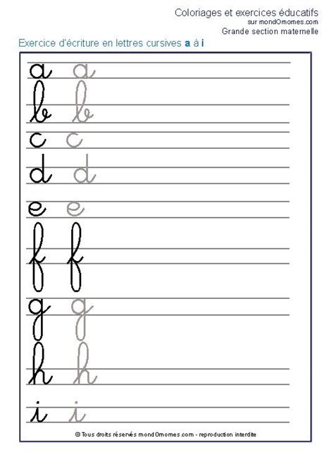 En fonction des élèves, de leurs capacités cependant j'ai juste un souci : exercice écriture cursive a-i Exercice maternelle grande ...
