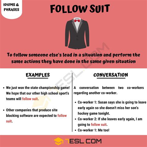 Follow Suit Meaning Definition And Examples Of The Useful Idiom