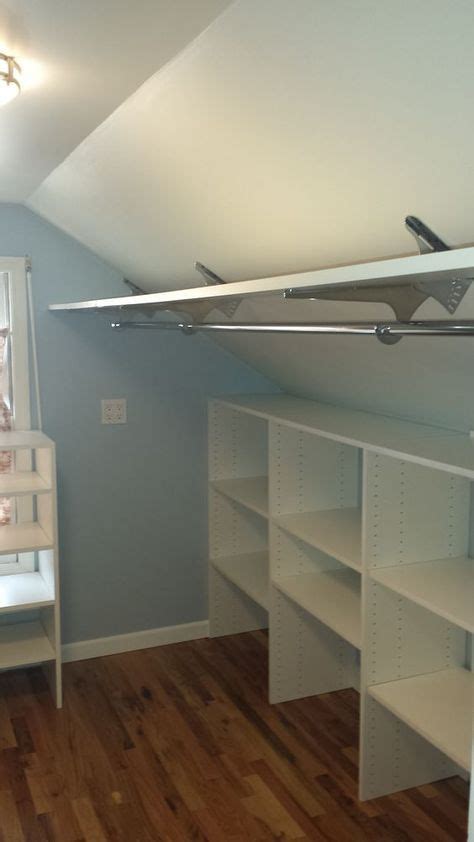 Use Angled Brackets To Maximize Space In Attic Closet Slanted Ceiling