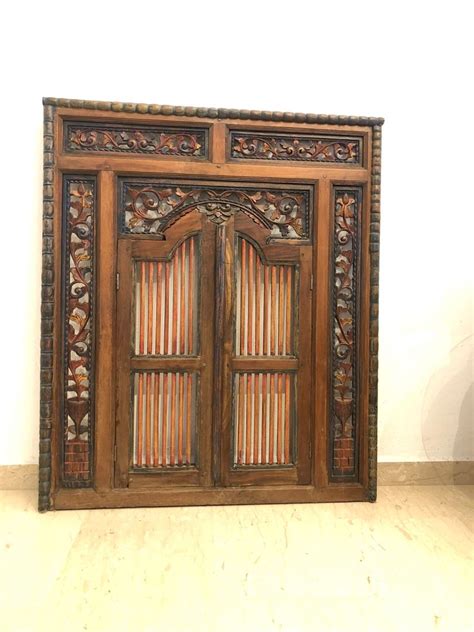 Vintage Balinese Carved Wood Window Furniture And Home Living Furniture