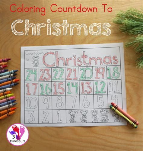 Free Printable Christmas Countdown Coloring Pages