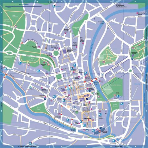 Bristol Tourist Attractions Map Bristol City Centre M