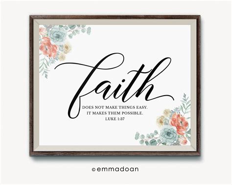 Printable Wall Art Faith Does Not Make Things Easy It Makes Etsy