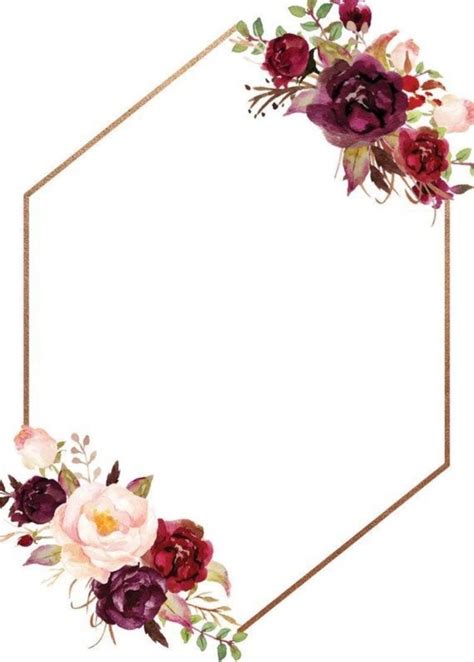 An Octagonal Frame With Flowers And Greenery On It In The Shape Of A