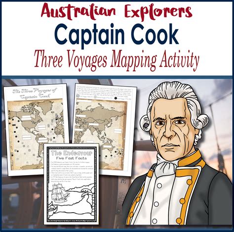 Australian Explorers Captain Cook Three Voyages Mapping Activity