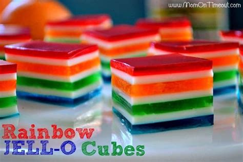 Rainbow Jello Cubes Cube Recipe Jello Recipes Desserts