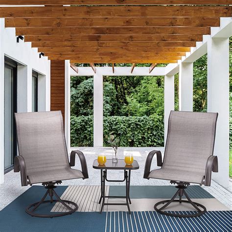 Peaktop Pt Of0003 Outdoor 2 Textilene Swivel Chairs Petagadget