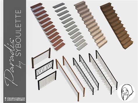 Paradis Functional Stairs Set By Syboubou At Tsr Sims 4 Updates
