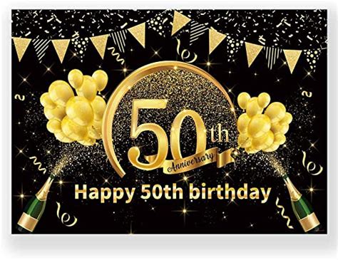 Funnytree Happy 50th Birthday Party Backdrop For