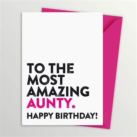 Amazing Auntie Aunt Aunty Birthday Card By A Is For Alphabet
