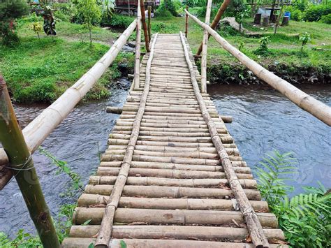 Unique Bamboo Bridge Over The River 9225040 Stock Photo At Vecteezy