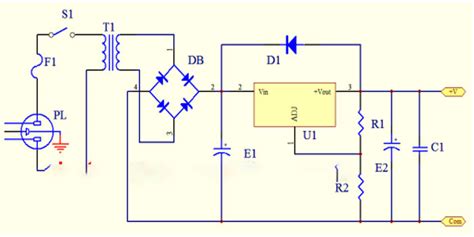 Variable Dc Power Supply Schematic Using Lm317 Voltage Regulator