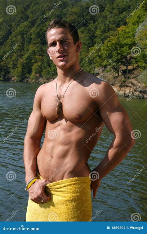 Muscular Man At The Beach Stock Images Image 1859204
