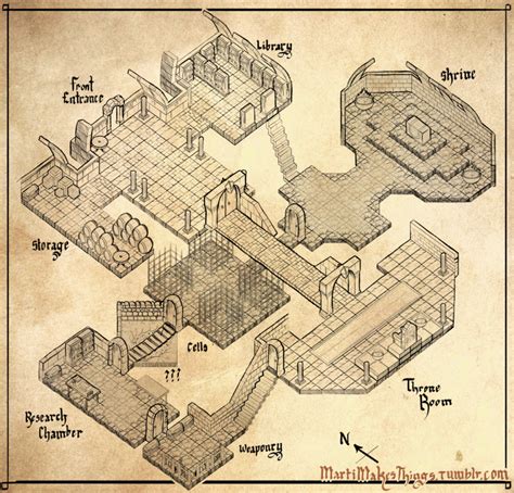 Marti Makes Things — Made A Isometric Dungeon Map For Dandd Pathfinder