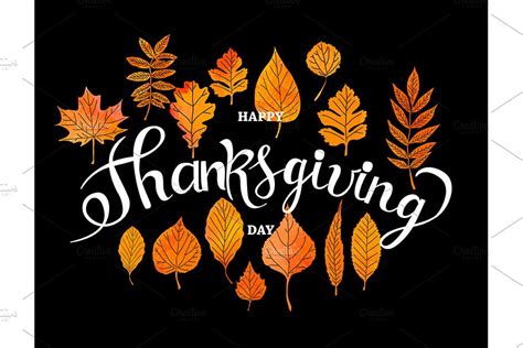 Happy Thanksgiving Day Posters Background Graphics Creative Market
