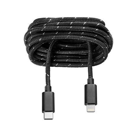 Onhand Black Nylon Charge And Sync Usb C To Lightning 5ft Cable