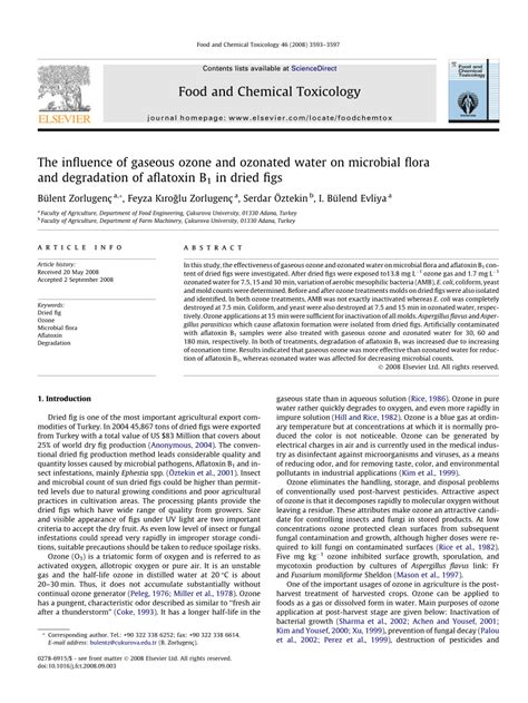 Pdf The Influence Of Gaseous Ozone And Ozonated Water On Microbial