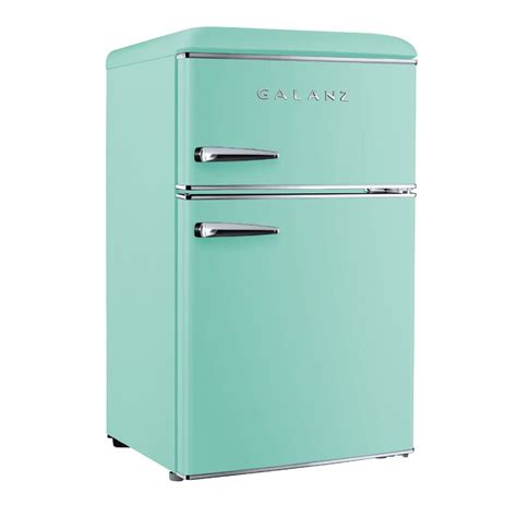 Galanz Retro Refrigerator Dual Door True Freezer Cu Ft Green